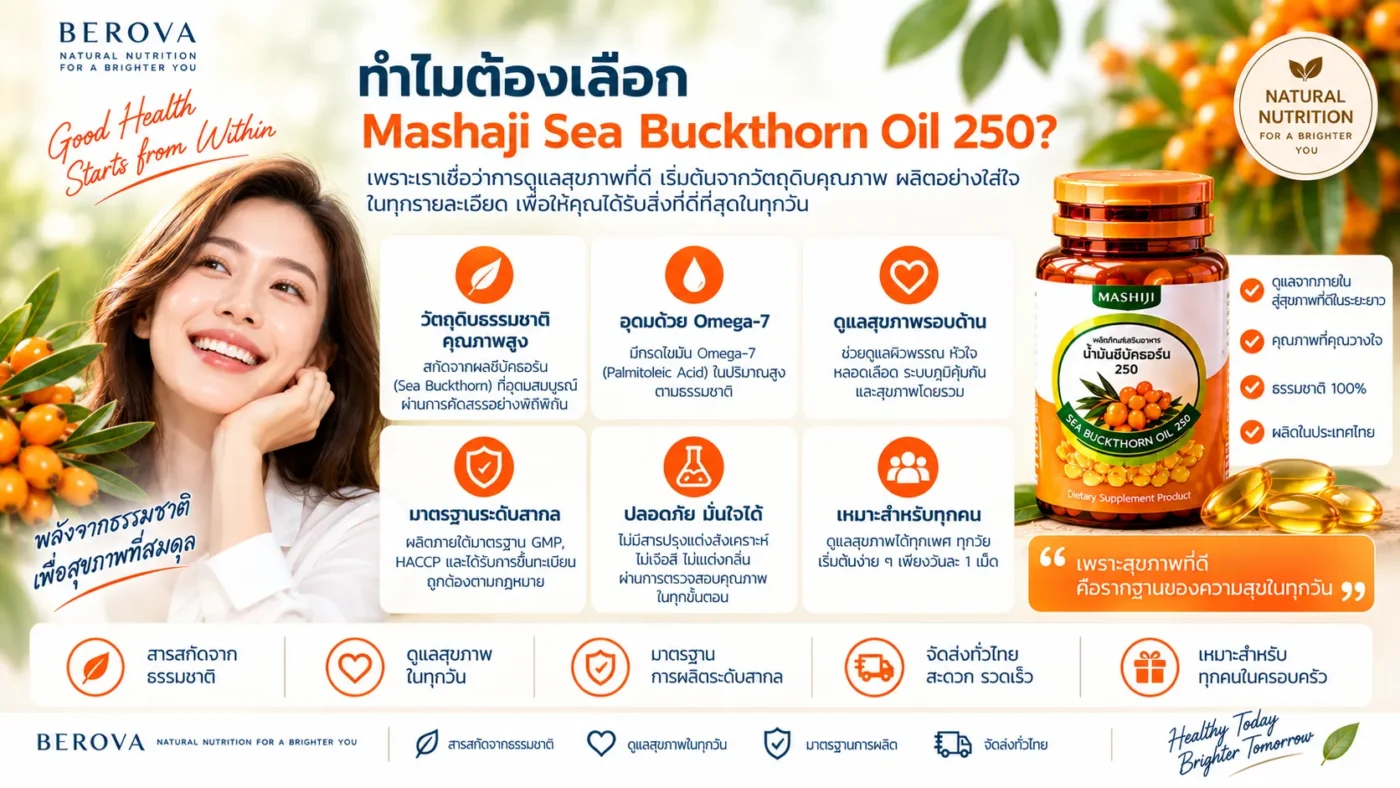 ทำไม่ต้องเลือก mashaji seabuckthorn oil 250